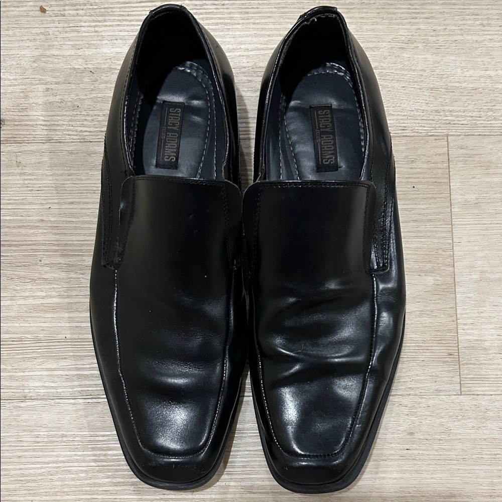 Stacy Adams Black Leather Loafers Size 10